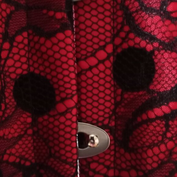 Corset 'Alivila.y' Red/Black Satin & Lace Size XXL - Picture 10 of 16